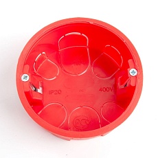 Коробка монтажная для полых стен, с пластиковыми зажимами, с крышкой, D80*40мм Stekker EBX30-02-1-20-80, красный 49006 4