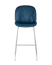 Барный стул Stool Group Турин со спинкой бархат маренго хромированные ножки 8329C VELVET BLUE CH/L 2