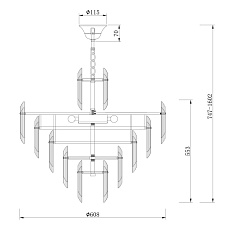 Подвесная люстра Maytoni Flare DIA200PL-08G 1