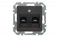 Розетка 2xRJ45 Liregus Retro черный матовый 29-236 2