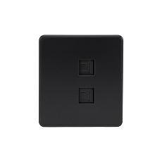 Розетка ROUND компьютерная двойная RJ45+RJ45 кат6 с/у оникс KRANZ KR-78-0725-3