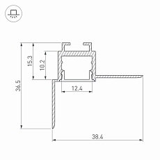 Встраиваемый профиль Arlight ARH-Ceil-S16-Fantom-Edge-2000 Anod 034979 1