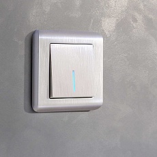 Выключатель одноклавишный с подсветкой Werkel перламутровый рифленый W1110113 4690389160806 2