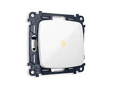 Комплект механизма 1-клавишного выключателя с подсветкой 3200K OMEGA Белый глянец 10A-250V QUANT (OP1020, VM101, G11Y) MО102010