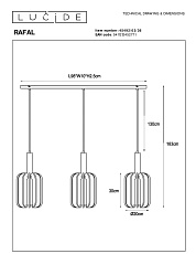 Подвесной светильник Lucide Rafal 45492/03/36 1
