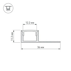 Профиль Arlight ARH-DECORE-S12-LINE-EDGE-2000 ANOD 023894 1