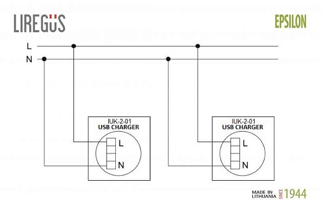 Розетка 2xUSB Liregus Epsilon бежевый 28-0712 Фото № 3