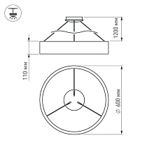 Подвесной светодиодный светильник Arlight SP-Tor-Ring-Hang-R600-42W Warm3000 022149(1) 3