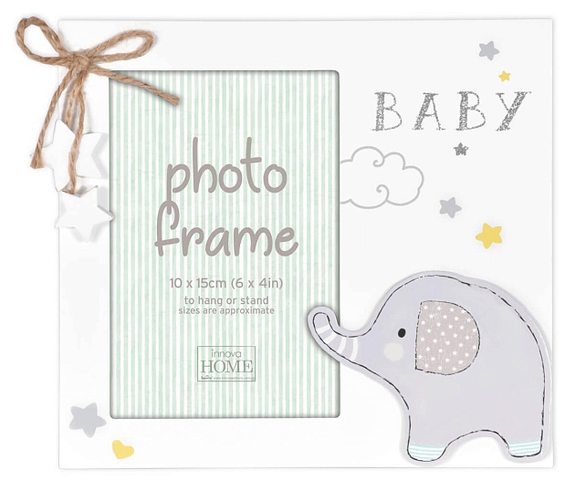 Фоторамка Innova PI09979 Ф/рамка 10*15 Baby Glitter Elephant, белая, МДФ (6/24/3072) Б0037312 фото 