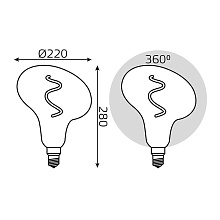 Лампа светодиодная филаментная Gauss E27 6W 2400K серая 165802008 4