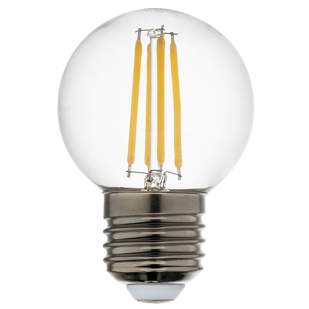 Лампа светодиодная филаментная Lightstar LED Filament E27 6W 4000K шар прозрачный 933824 фото 