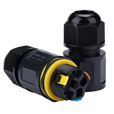 Соединитель-коннектор 3-контактный LD545 с рычажной клеммой, с пружинным контактом, водонепроницаемый, черный 49233 4