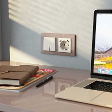 Выключатель двухклавишный проходной с подсветкой Werkel айвори матовый W1122162 4690389191862 2