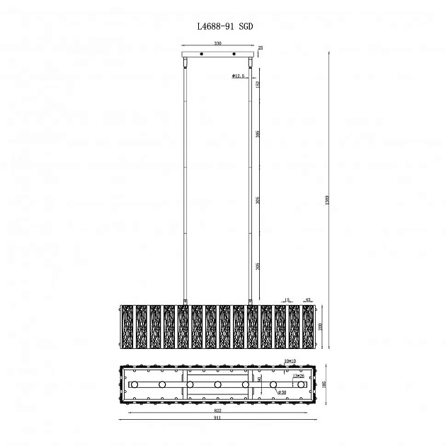 Подвесной светильник iLamp Panorama L4688-91 SGD изображение 2 Подвесной светильник iLamp Panorama L4688-91 SGD Фото № 2