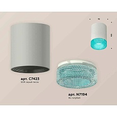 Комплект накладного светильника Ambrella light Techno Spot XS7423004 SGR/BL серый песок/голубой (C7423, N7194) 1