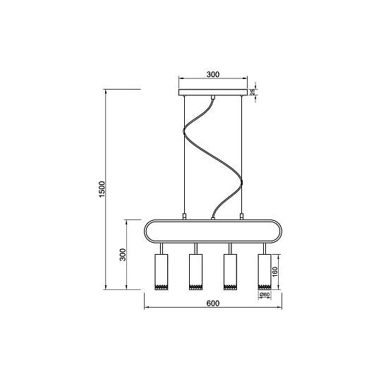 Подвесной светильник Vele Luce Brio VL5794P04 Фото № 4