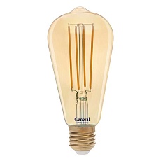 Лампа General GLDEN-ST64S-10-230-E27-2700 Золотая