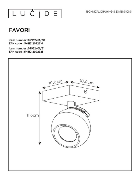 Спот Lucide Favori 09932/01/31 изображение 2 Спот Lucide Favori 09932/01/31 Фото № 2