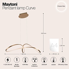 Подвесной светодиодный светильник Maytoni Curve MOD156PL-L52G4K 1