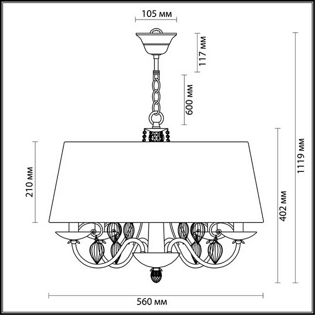 Подвесная люстра Odeon Light Classic Niagara 3921/4 Фото № 4