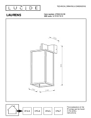 Уличный настенный светильник Lucide Laurens 27805/01/30 1