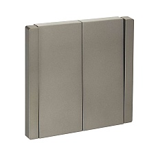 FORTE&PIANO Выключатель 2-клавишный 10А FP505 сталь IEK FP-V20-0-10-1-K46
