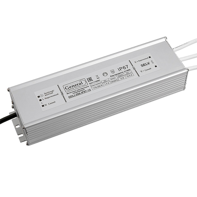 Драйвер светодиодный General GDLI-200-IP67-24 Фото № 1