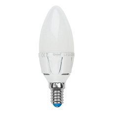 Лампа светодиодная Uniel E14 7W 4000K матовая LED-C37 7W/NW/E14/FR PLP01WH UL-00002411