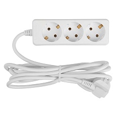 Удлинитель бытовой General GES-16-3x100-3-7m, 16А, 3х1 мм2, 3 места, 7 метров, с заземлением, без вылючателя