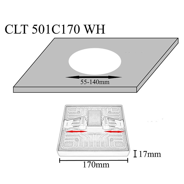 Встраиваемый светодиодный светильник Crystal Lux CLT 501C170 WH Фото № 3
