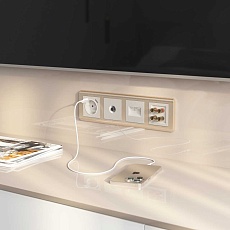 Акустическая розетка Werkel х4 перламутровый рифленый WL13-AUDIOx4 4690389124273 3