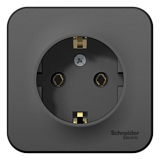 Розетка 2К+З Systeme Electric Blanca 16A 250V антрацит BLNRA010116