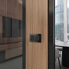 Переключатель-выключатель двухклавишный Werkel черный W1123006 4690389182167 2