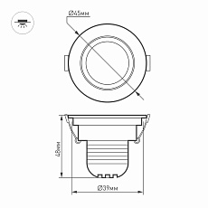 Мебельный светодиодный светильник Arlight LTM-R45WH 3W Day White 30deg 014912 1
