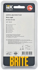 Рамка 2-постовая IEK Brite РУ-2-1-БрЧ черная BR-M22-M-K02 2