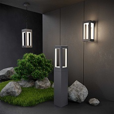 Уличный настенный светодиодный светильник Elektrostandard Frame 1527 Techno Led серый a051856 2
