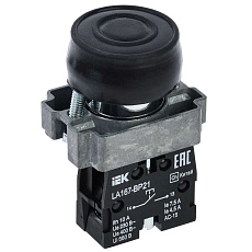 Кнопка управления LA167-BP21 d=22мм 1з черная IEK BBT20-BP21-1-22-67-K02