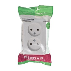 Розетка двойная 2К Schneider Electric Blanca 16A 250V белая BLNRA000211