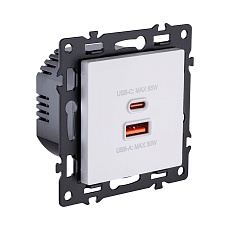 Розетка USB A+C 65W, белый Kollinger Asthetik AS-024WH 1