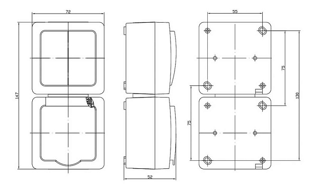 Розетка двойная 2P+PE IEK Germes Plus с крышкой белая ERMP22-K01-16-54-EC Фото № 2
