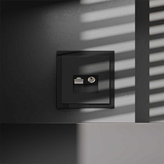 Розетка телевизионная встраиваемая S70 TV+RJ45 кат. 6, (черный матовый) Voltum VLS060708