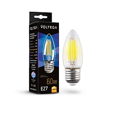 Лампа светодиодная Voltega E27 6W 3000K прозрачная 7208 1