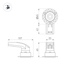 Встраиваемый светодиодный светильник Arlight MS-Rialto-Trimless-R40-9W Warm3000 047775 1