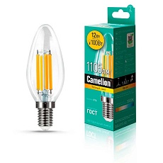 Лампа светодиодная Camelion E14 12W 3000K LED12-C35-FL/830/E14 13708