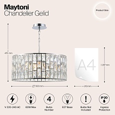 Подвесная люстра Maytoni Gelid MOD184-PL-04-CH 1