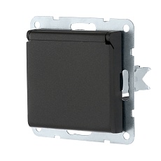 Розетка LK Studio с з/к, шторками и крышкой (черный бархат) LK60 863408-1 2