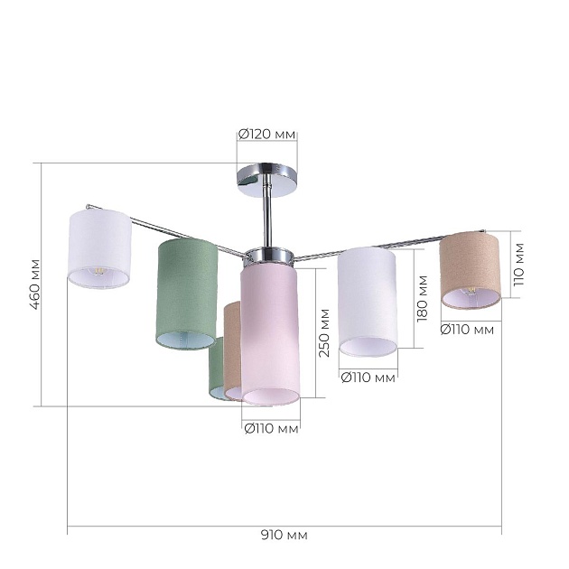Потолочная люстра Evoluce Essenza SLE300602-07 изображение 3 Потолочная люстра Evoluce Essenza SLE300602-07 Фото № 3