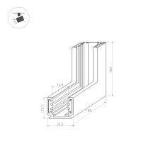 Коннектор L-образный внутренний Arlight Mag-Orient-Con-2620-L90-INT 036022 1