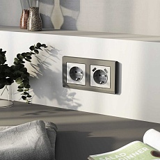 Накладка для розетки USB Werkel серебро W1179565 4690389195655 1