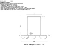 Подвесная люстра Crystal Lux CLT 047C6 L1000 BL-GO 1